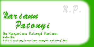 mariann patonyi business card